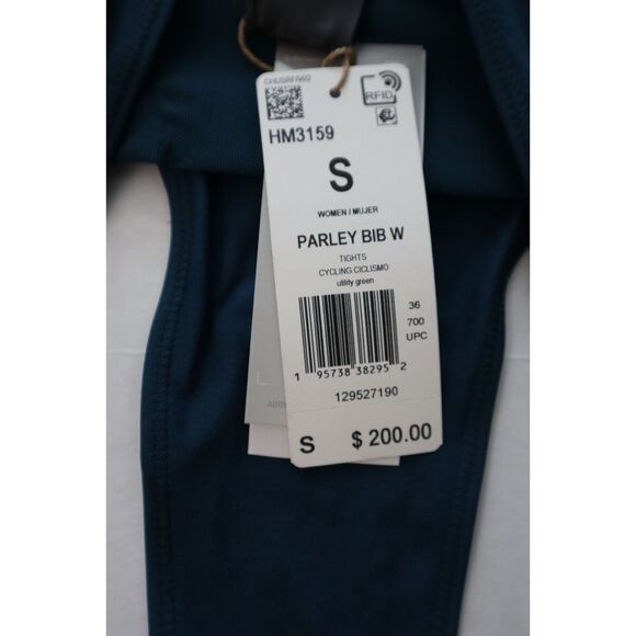 Adidas HM3159 Women Sz S Utility Green The Parley Padded Bib Cycling Shorts - Picture 6 of 10